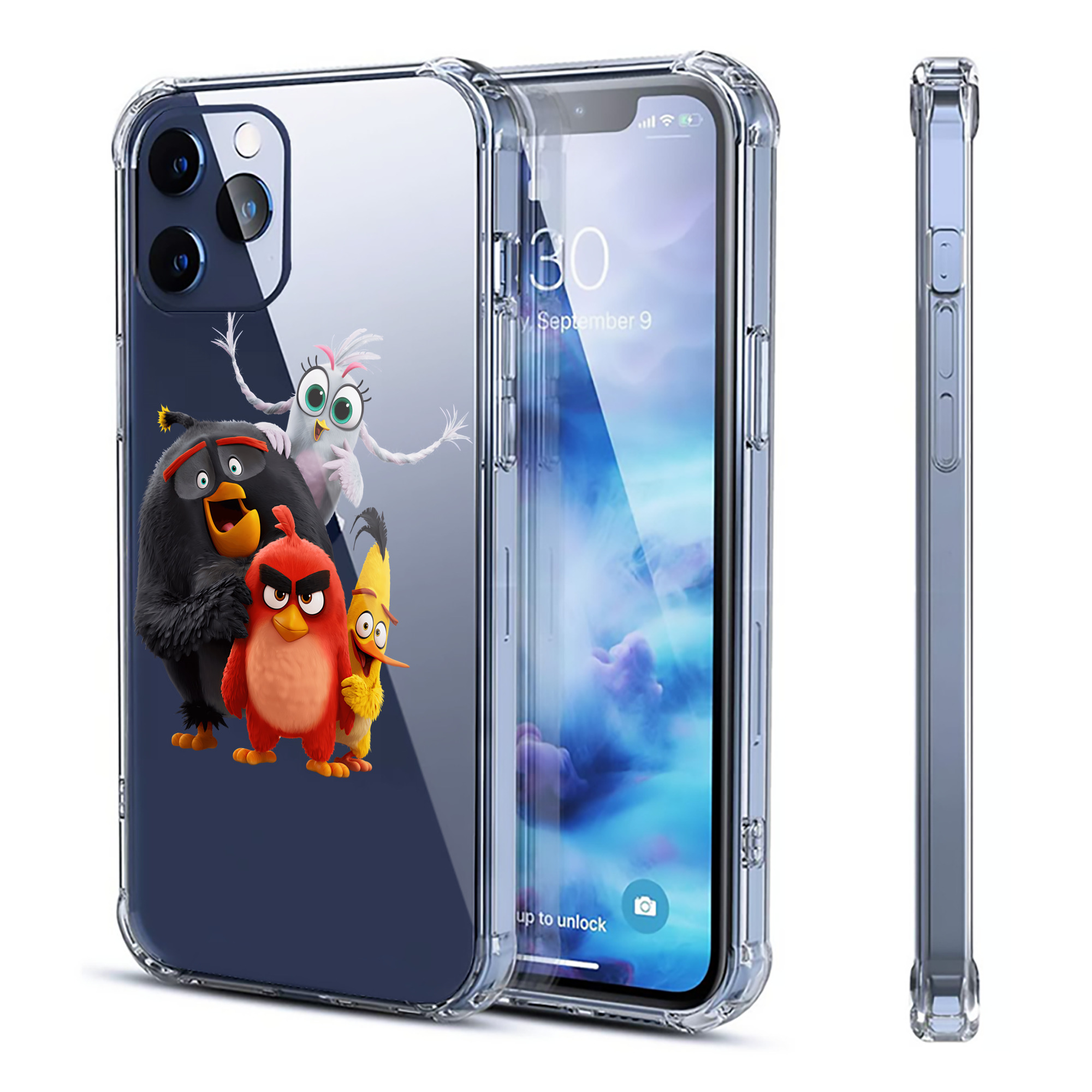 （画像用） Angry Birds アングリーバード 【iPhone 12シリーズ対応】透明スマホケース（クリアソフトケース）